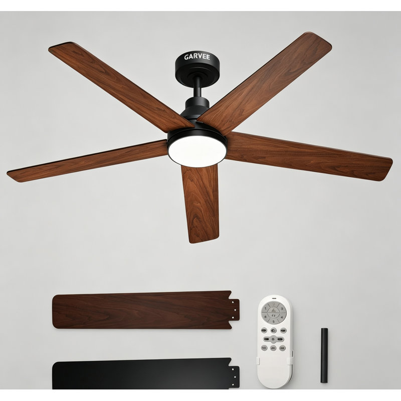 Ventilateurs de plafond de 42 pouces / 52 pouces avec lumières et télécommande - Moteur CC silencieux de qualité supérieure avec 6 vitesses réversibles, DEL à intensité variable 3CCT et lame à double finition pour le salon / la chambre à coucher, utilisation intérieure / extérieure