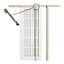 Porte coulissante à fermeture à glissière avec panneau en verre givré blanc à panneau coulissant 10 portes et garde-manger (cadre de porte à gousset inclus)-113058183