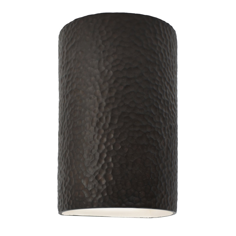 Armance Ceramic Wall Light, Hammered Iron
