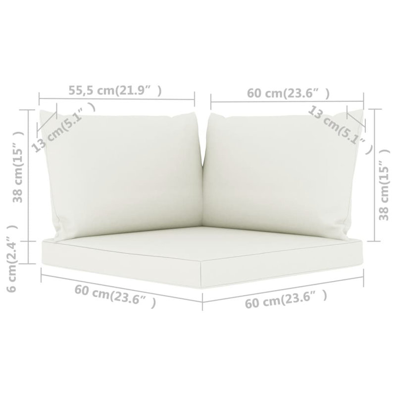 Coussin de siège / dossier d'extérieur, Crème / blanc