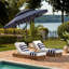 Parasol d'extérieur festonné inclinable 101 po Poppy-444100238