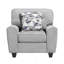 Ensemble de canapé-lit contemporain contemporain 3 pièces avec canapé et causeuse gris en chenille durable et coussins décoratifs en bois