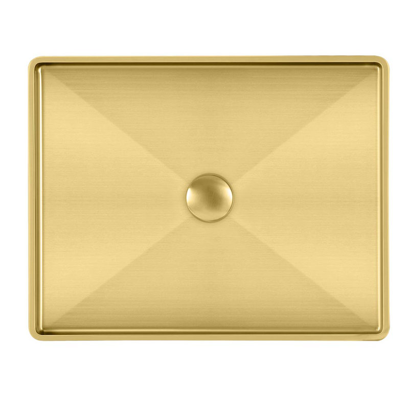 Noah Plus Rectangular Vessel Bathroom Sink, Brass