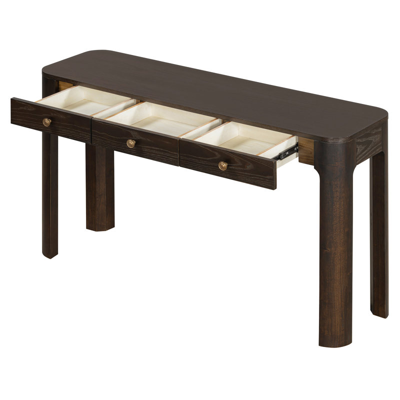 Console rustique avec coins arrondis pour plus de sécurité, Espresso