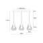 Luminaire suspendu géométrique à 3 lumières pour îlot de cuisine Devize