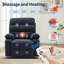 Fauteuil inclinable et berçant à 8 points de massage, fauteuil oscillant pivotant à 360 ° avec chauffage lombaire et porte-gobelets, 400 lb-1525743469
