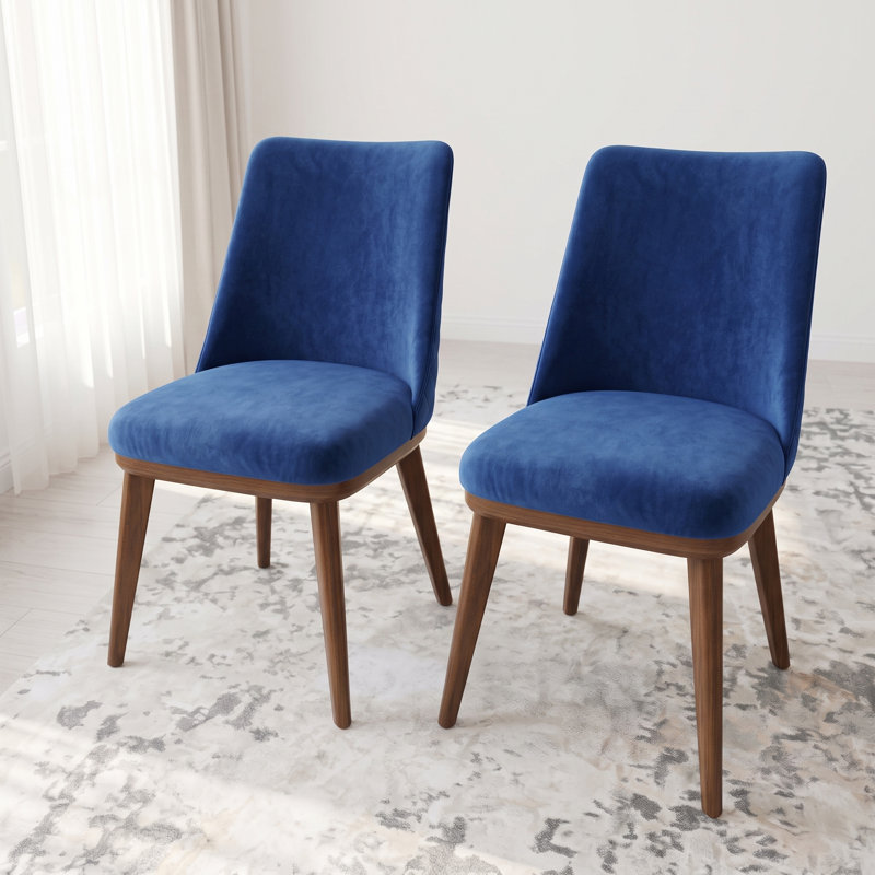 Chaise en velours Xoe, Bleu marine