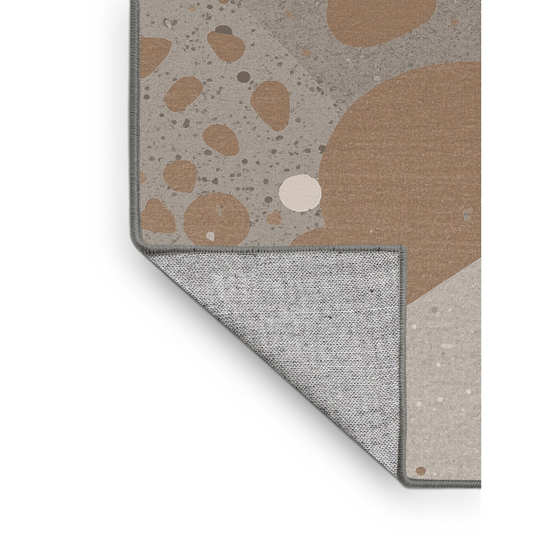 Tapis géométrique gris et moderne lavable à la machine Pantelis, 2 x 5