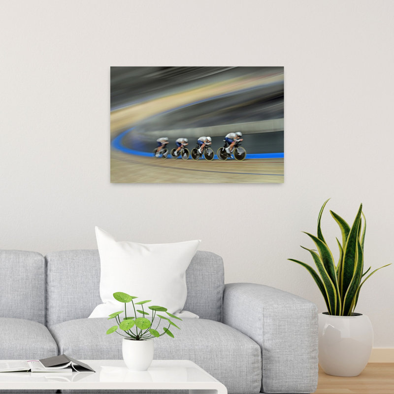 Velodrome Contemporary Horse Wall Art Print, 24" H x 36" W