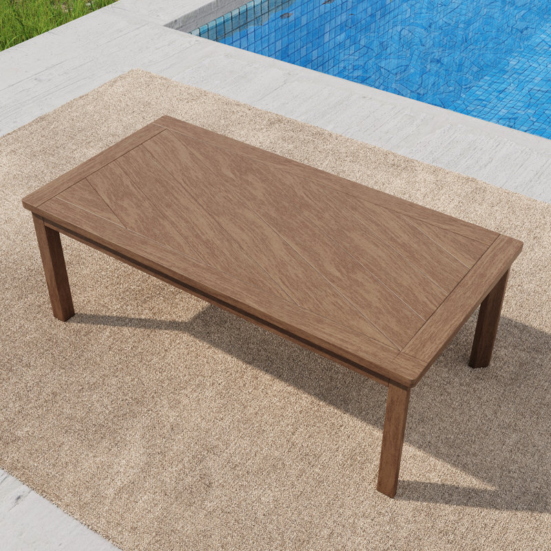 Table basse d'extérieur en bois massif pour patio