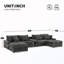Canapé modulaire rembourré en U avec haut-parleurs Bluetooth et console, chargeur USB et repose-pieds-129460533