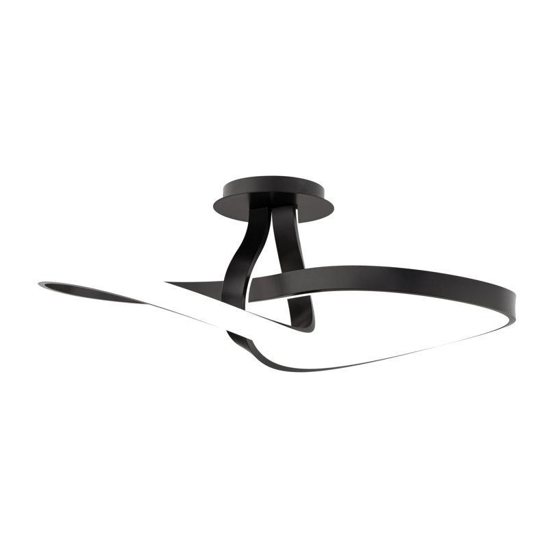 Plafonnier semi-encastré Mobius, Noir