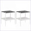 Verre trempé gris café & amp; Ensemble de tables de bout pour le salon, facile à nettoyer et amp; Vaste espace de rangement-278998338