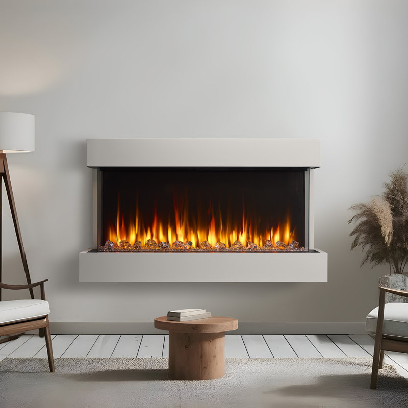 SimpliFire Triton Multi-View Smart Linear Electric Fireplace, 26.68" H x 50.37" W x 12.43" D
