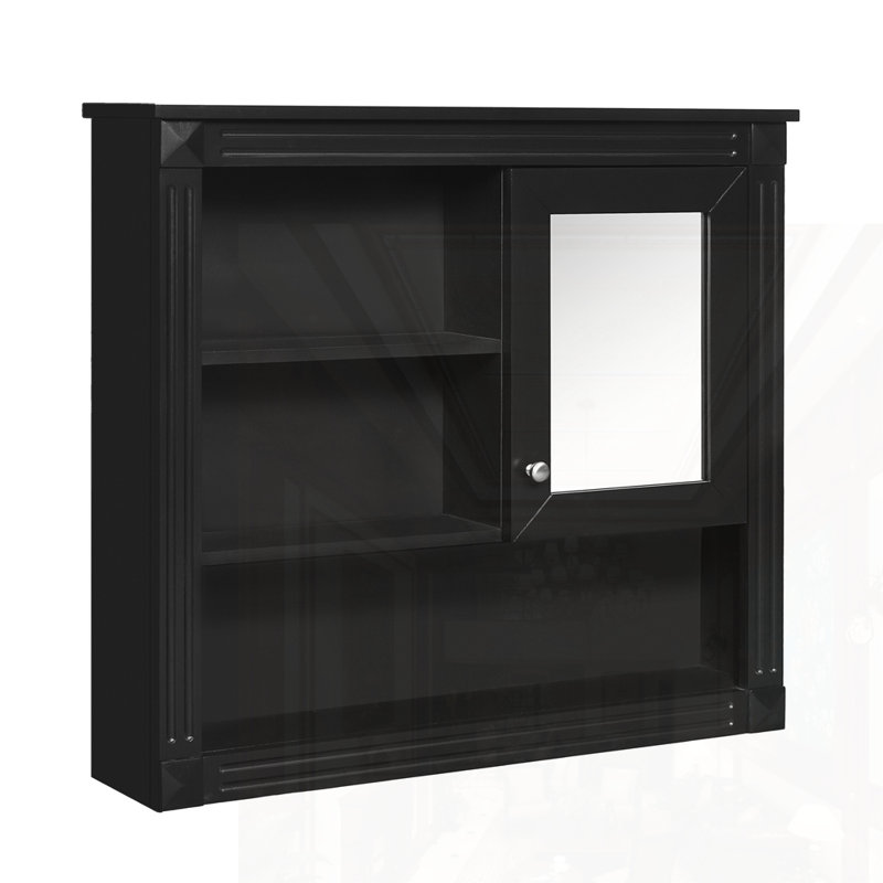 Pharmacie murale 32 "avec 4 tablettes, Noir