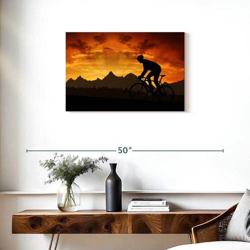 Senne, coucher de soleil à vélo, H 20 po x l 30 po