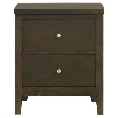 2-Drawer Nightstand Bedside Table Dark Cocoa