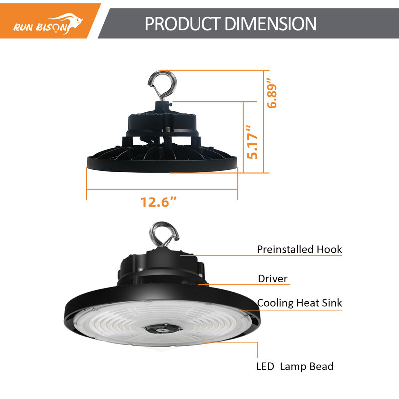 Dimmable Aluminum UFO LED High Bay Ceiling Light