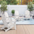 Chaise pliante en PEHD Adirondack à texture de bois avec porte-gobelet (ensemble de 4)