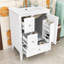 Meuble-lavabo autoportant moderne avec tiroirs à fermeture en douceur, lavabo en céramique et porte à double couche-949280910