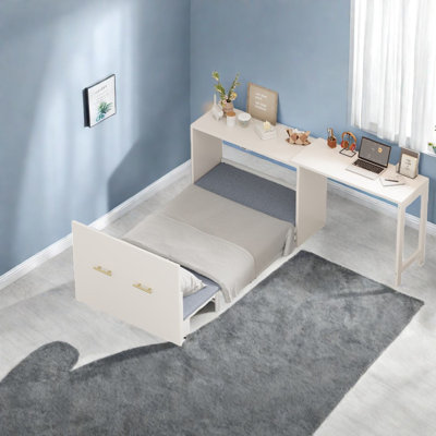 Space-saving Murphy Beds, White Mdf Modern Design, Compact Guest Solution