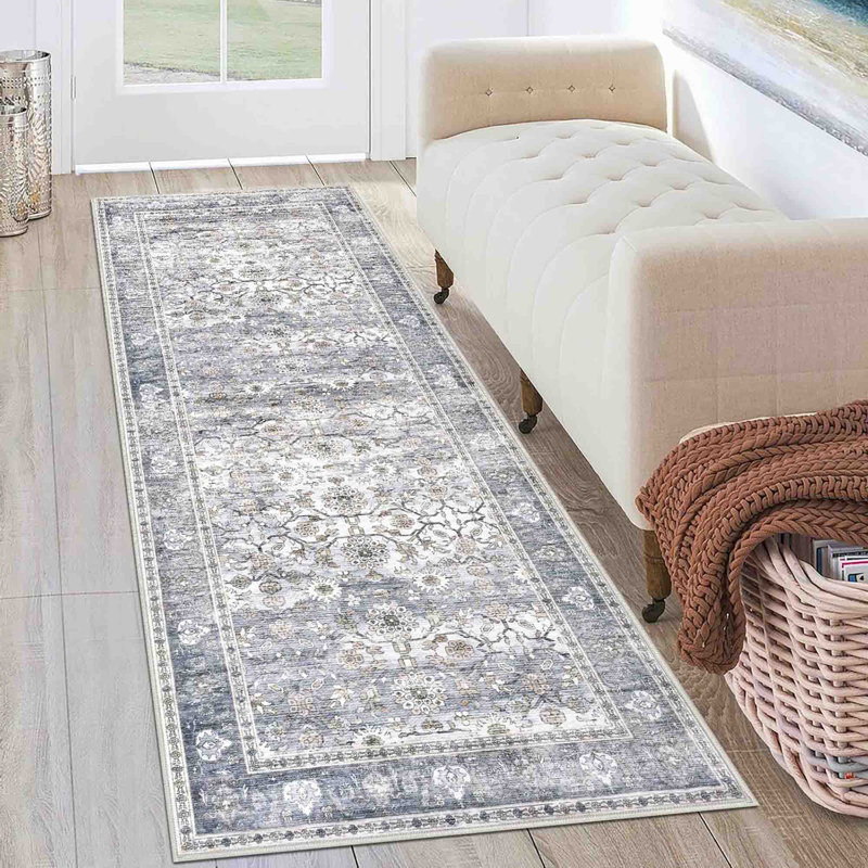 Tapis de cuisine lavables antidérapants, Bleu gris