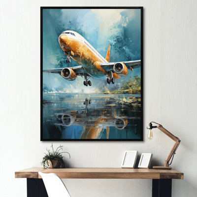 " Plane Flight Reflection On Lake "