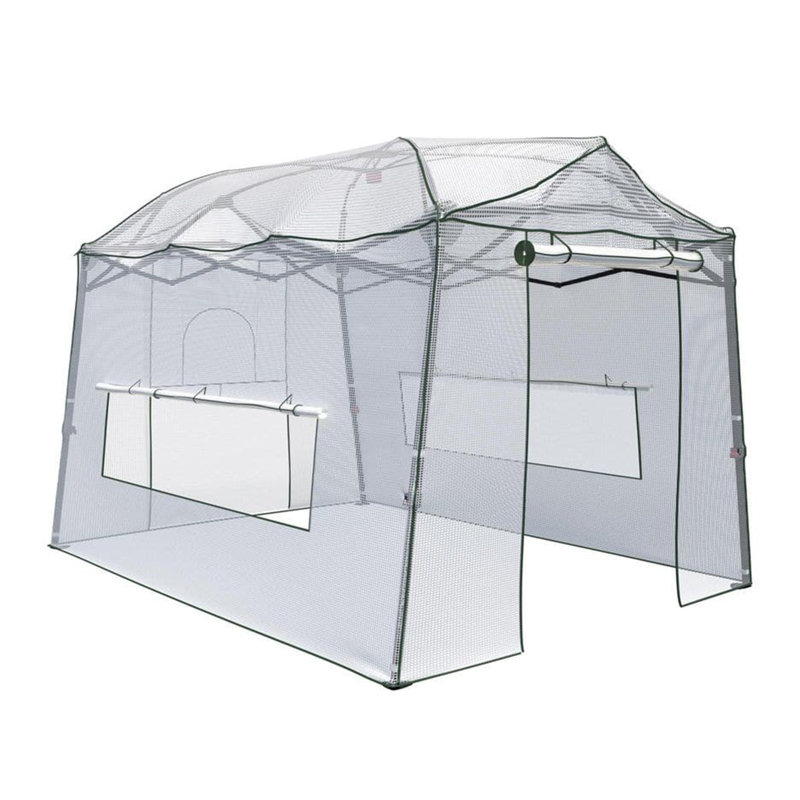 Pop-up à effet de serre pour l'extérieur, serre portable avec portes et fenêtres à enroulement, Blanc