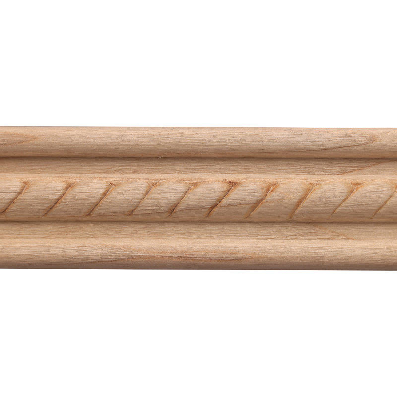 Unfinished White Hardwood Rope Detail Moulding, 8-ft