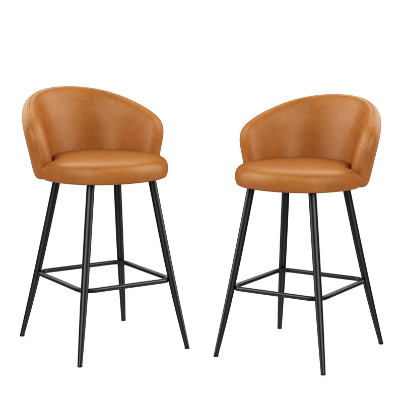 Upholstered Counter Stool With Metal Frame, Counter Stool (26" Seat Height)