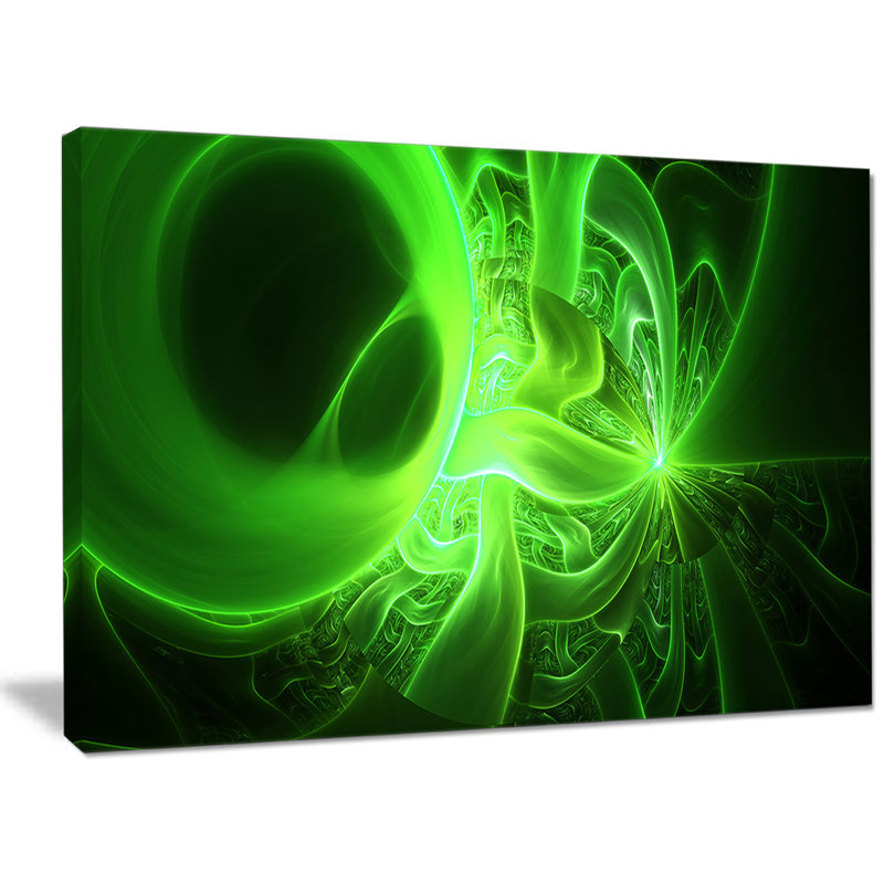 « brillante green designs on black », impression sur toile tendue, H 30 po x l 40 po x P 1 po