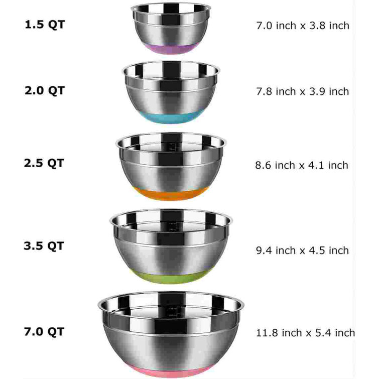 HOMEARRAY Stainless Steel Mixing Bowls Set (Set of 6) - Polished Mirror  kitchen bowls, Nesting Bowls for Space Saving Storage, Ideal For Cooking