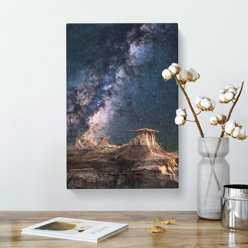 Starlight Over Desert Rocks - Wrapped Canvas, 76cm H x 50cm W x 3cm D