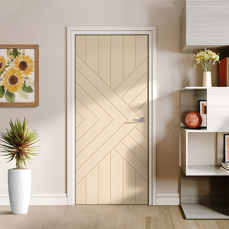 Porte standard à panneaux en bois, 24 po x 80 po, Beige
