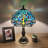 Davian Tiffany Style Table Lamp Dragonfly Stained Glass Zinc Alloy Base 19"H