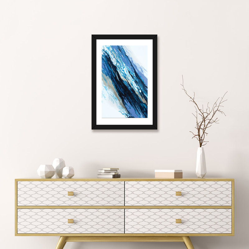 Givre - reproduction d'art, Papier encadré noir, H 32 po x l 24 po x P 1 po