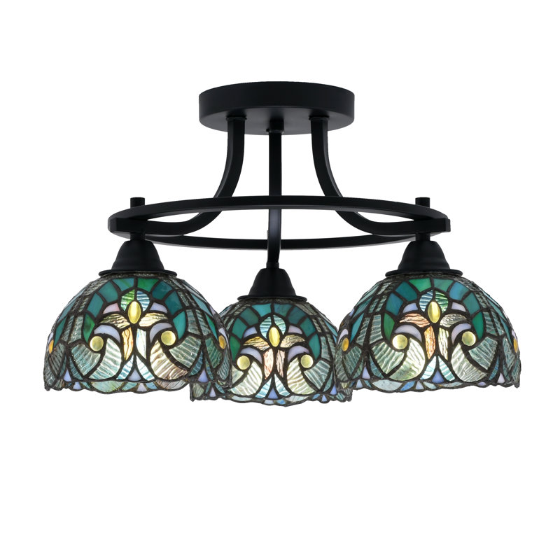 Paramount 3 Light Semi-Flush, Blue