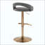 Tabouret de bar réglable en métal et similicuir avec repose-pieds arrondi en T - ensemble de 3-851399546