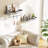 2 Piece Wall Shelves for Bathroom, Kitchen, Bedroom, Bathroom Shelf with Towel Bar-796069215-800358313