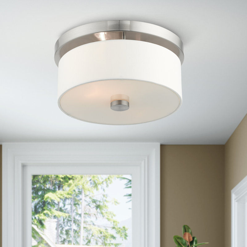 Flaire Flush Mount, Brushed Nickel, 5.375" H x 11" W x 11" D