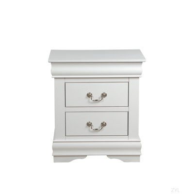 Gosford 2-Drawer Nightstand,Night Stand,End Table,Side Table 14" x 13" x 5" (Front)• Inner 11" x 12" x 4"H