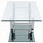 Table basse en U en verre avec finition chromée