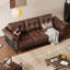 Causeuse-coussin standard en cuir véritable brun