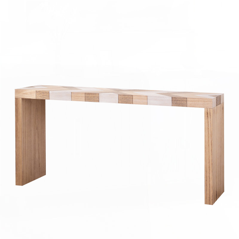 62" Long Entryway Table,Modern Console Table with Chevron Patterned Top