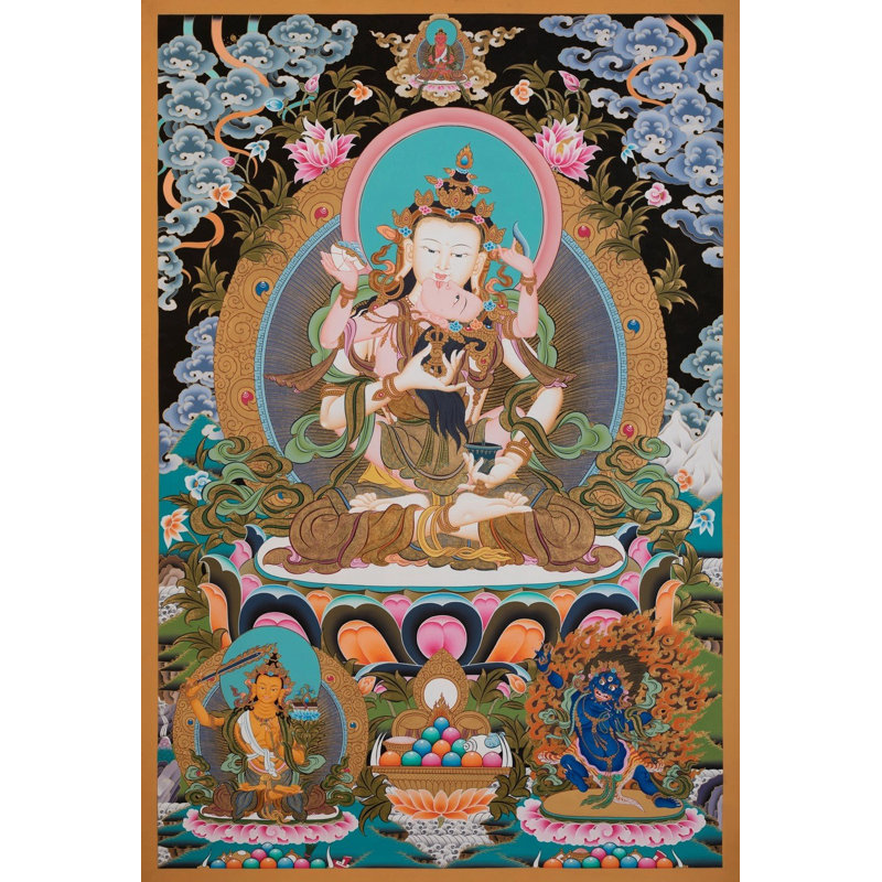 Vajrasattva Shakti Thangka (Thangka sans brocart)