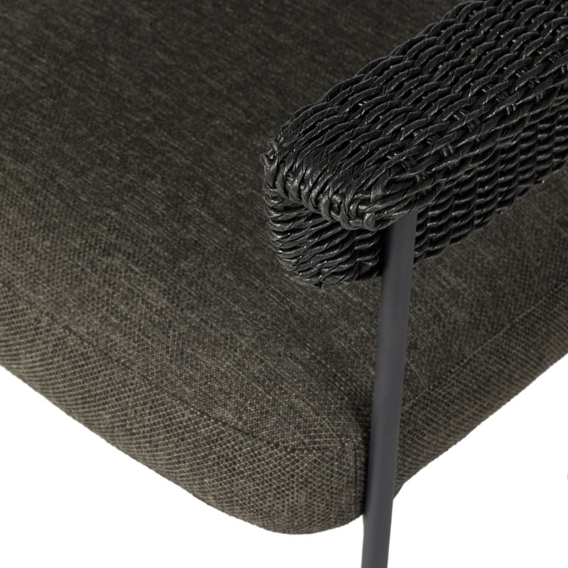 Carrie Outdoor Dining Armchair, Black