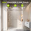 Porte de douche coulissante double sans cadre de 60 pouces avec verre trempé-134784013