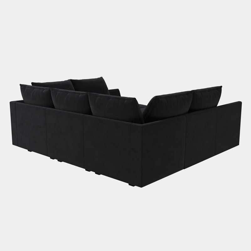 Canapé modulaire en velours Kandle, Noir