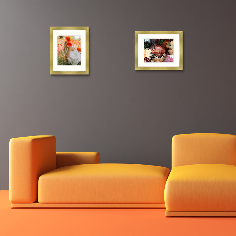 Ensemble de cadres muraux avec plexiglas - Basics by Wayfair ™, Or, 11 po x 14 po emmêlé à 8 po x 10 po