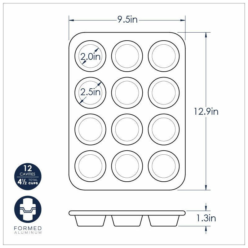 Nordic Ware Naturals® 12 Cup Muffin Pan, Silver